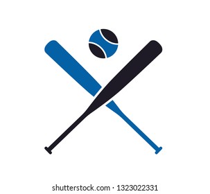 Baseball bat and baseball game icon