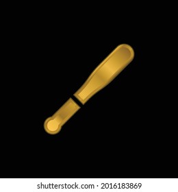 Baseball Bat gold plated metalic icon or logo vector