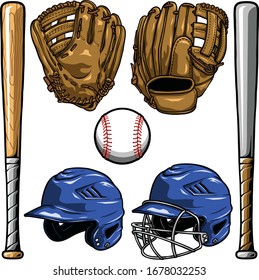 baseball bat helmet ball gloves set