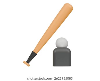 baseball bat icon 3d illustration render

