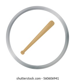 Baseball bat icon in cartoon style isolated on white background. USA country symbol stock vector illustration.