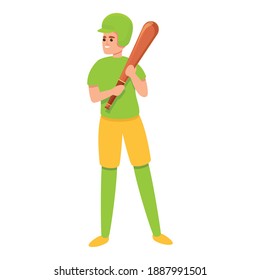 Baseball bat icon. Cartoon of baseball bat vector icon for web design isolated on white background