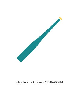 Baseball bat icon. Flat color design. Vector illustration.