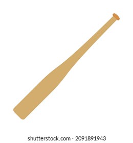 Baseball Bat Icon. Flat Color Design. Vector Illustration.
