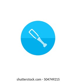 Baseball bat icon in flat color circle style. Sport team playing leisure swing baseball American