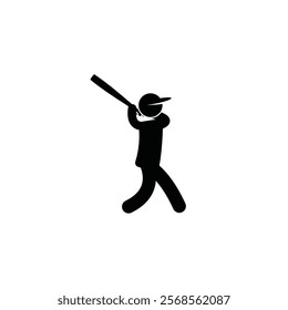 Baseball bat icon flat vector design