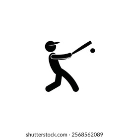 Baseball bat icon flat vector design