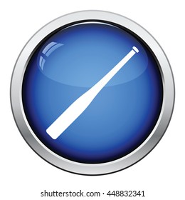 Baseball bat icon. Glossy button design. Vector illustration.