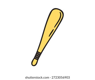 Baseball bat icon, hand drawn doodle. Vector illustration.