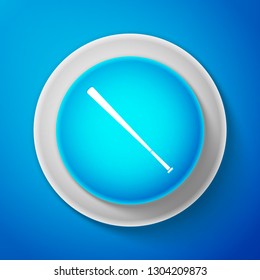 Baseball bat icon isolated on blue background. Circle blue button. Vector illustration