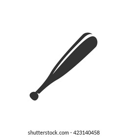 Baseball bat icon isolated on a white background. Logo silhouette design template. Simple symbol concept in flat style. Abstract sign, pictogram for web, mobile and infographics - stock vector