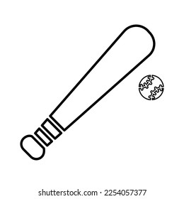 baseball bat icon in Line Style