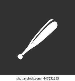 Baseball bat icon. Logo isolated on black background. Vector illustration