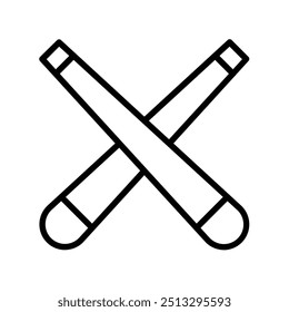 baseball bat icon. Outline style design isolated on white background