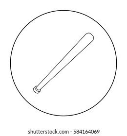 Baseball bat icon in outline style isolated on white background. USA country symbol stock vector illustration.