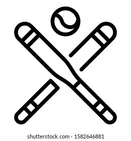 Baseball bat icon. Outline baseball bat vector icon for web design isolated on white background