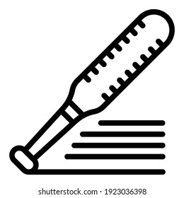Baseball bat icon. Outline baseball bat vector icon for web design isolated on white background