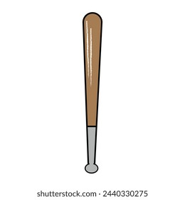 baseball bat icon over white background.  Flat illustration of baseball bat vector icon for web design. Baseball concept represented by bat icon. Vector illustration. Eps file 221.