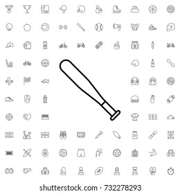 Baseball bat icon. set of outline sport icons.