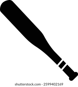 baseball bat icon, silhouette illustration design on white background. flat Vector

