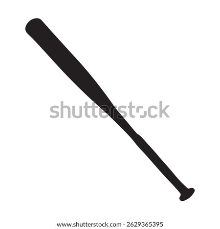 Baseball bat icon silhouette vector flat illustration design.
