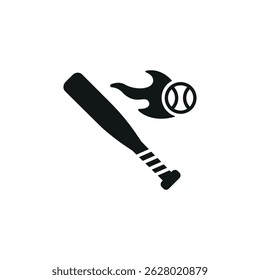 Baseball bat icon. Simple baseball bat and ball icon for social media, app and web design. Vector illustration.