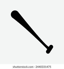 Baseball bat icon. Softball bat. Flat vector illustration. Baseball bat or softball bat flat vector icon for sports apps and website. EPS file 217.