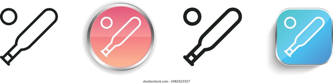 baseball bat icon. Thin Linear, Regular and Button Style Design Isolated On White Background