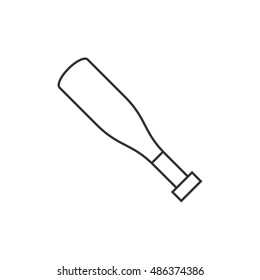 Baseball bat icon in thin outline style. Sport team playing leisure swing baseball American