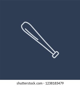Baseball bat icon. Trendy flat vector line Baseball bat icon on dark blue background from sport collection. 