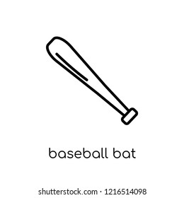 Baseball bat icon. Trendy modern flat linear vector Baseball bat icon on white background from thin line sport collection, editable outline stroke vector illustration