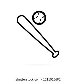 Baseball bat with baseball icon. Vector concept illustration for design.