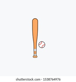 Baseball and bat icon vector, EPS10 - Vector