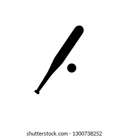 baseball bat icon, vector illustration