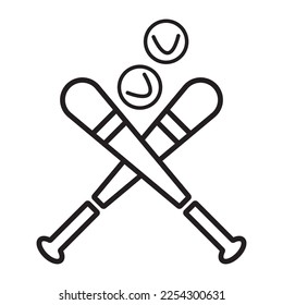 baseball bat icon vector illustration logo desgin