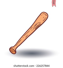 baseball bat icon, vector illustration.