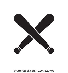 baseball bat icon vector illustration logo design