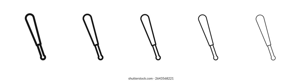 Baseball bat icon vector outline set illustration sign