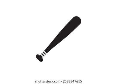 baseball bat icon vector silhouette isolated in white background