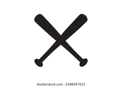 baseball bat icon vector silhouette isolated in white background