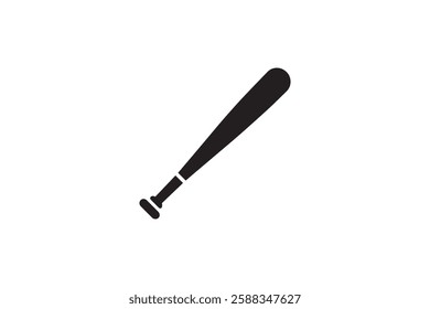 baseball bat icon vector silhouette isolated in white background