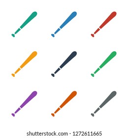 baseball bat icon white background. Editable filled baseball bat icon from sport. Trendy baseball bat icon for web and mobile.