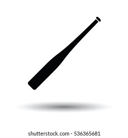 Baseball bat icon. White background with shadow design. Vector illustration.