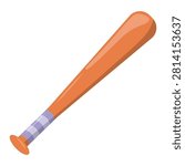 Baseball bat icon, wooden baseball bat icon vector, softball bat sports equipment vector, baseball bat clip art
