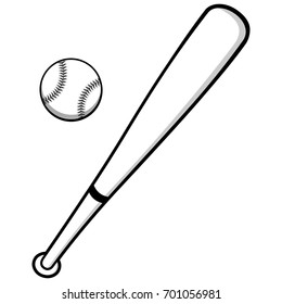 Ilustración de béisbol y murciélago