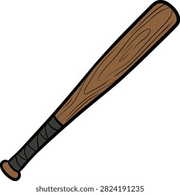 Baseball bat illustration graphic art for sports and recreation concepts