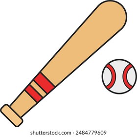 baseball bat illustration isolate on white