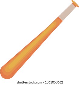 Bate de béisbol, ilustración, vector sobre fondo blanco.