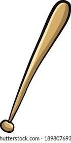 Baseball bat, illustration, vector on a white background.