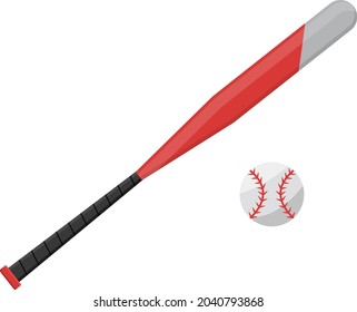 Baseball bat, illustration, vector on white background.